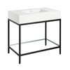 Anzzi 36 in. Console Sink in Matte Black with Matte White Counter Top CS-FGC001-MB